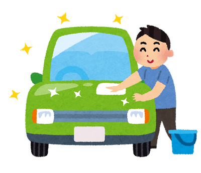 車を大切にしている男性